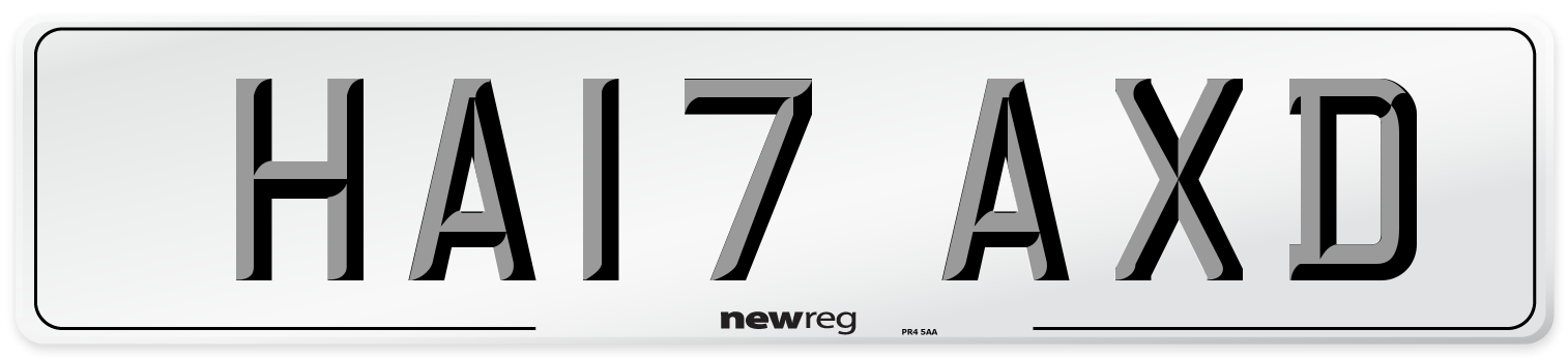 HA17 AXD Number Plate from New Reg